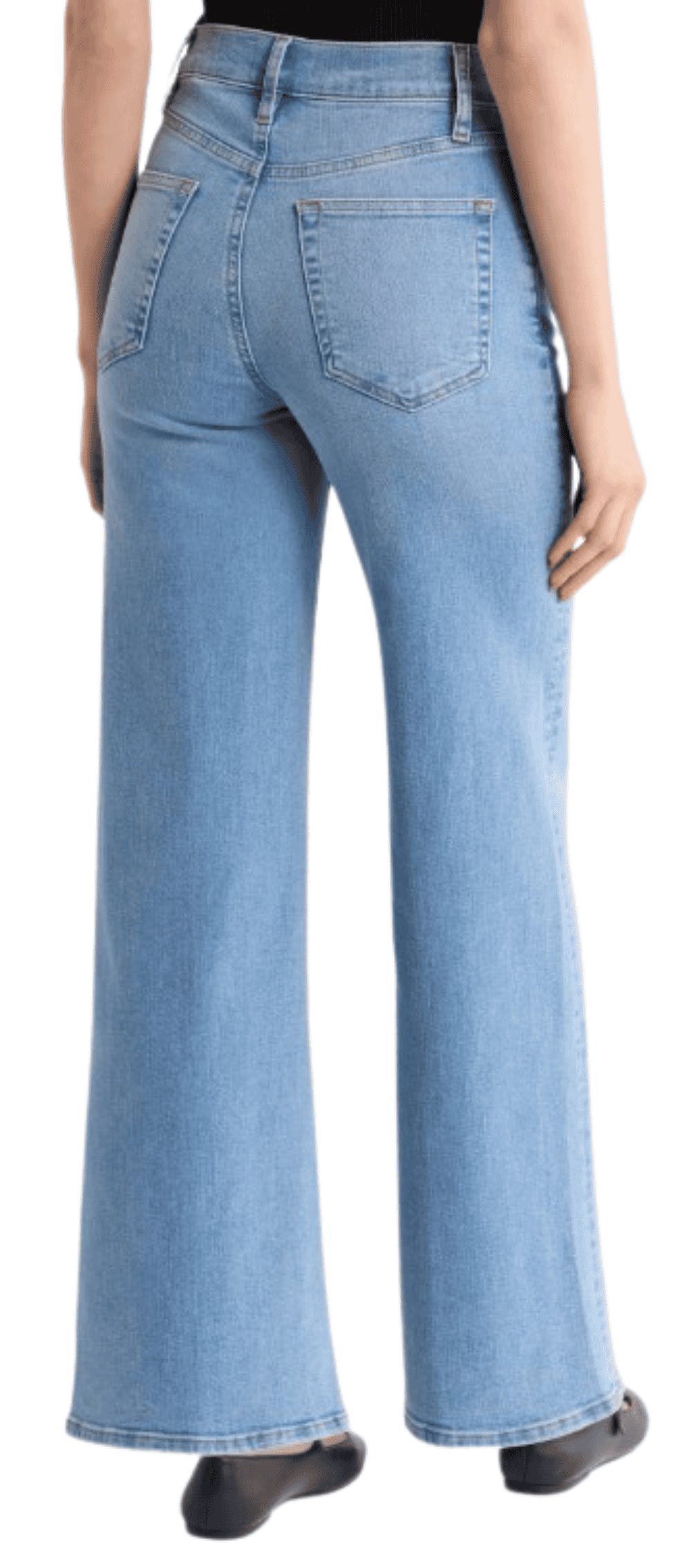 FRAME Le Slim Palazzo High Waist Wide Leg Jeans, back view showing pocket design