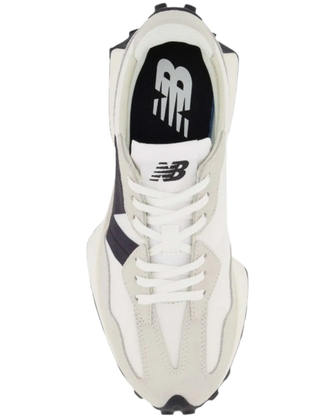 New Balance 327 Sneaker in White and Black, front view