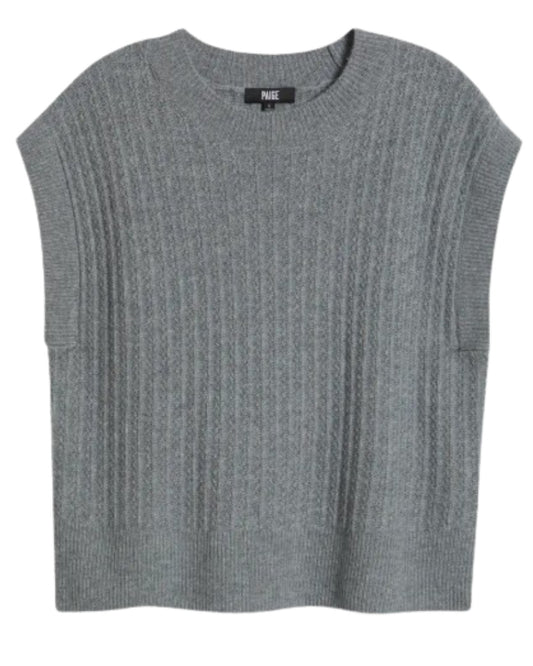 PAIGE Nepheli Sweater Vest in Heather Grey, front view