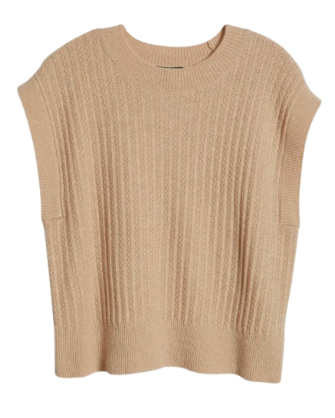 PAIGE Nepheli Sweater Vest in Soft Camel, front view