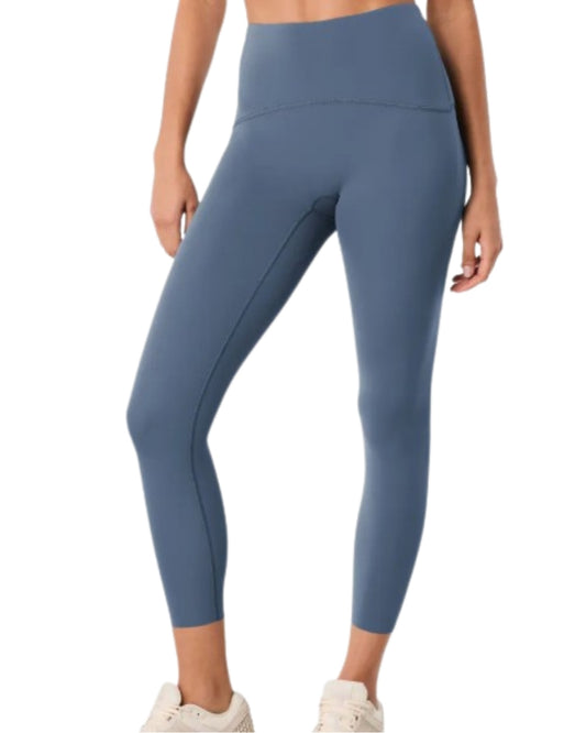 SPANX Booty Boost 7/8 Leggings in Sea, front view