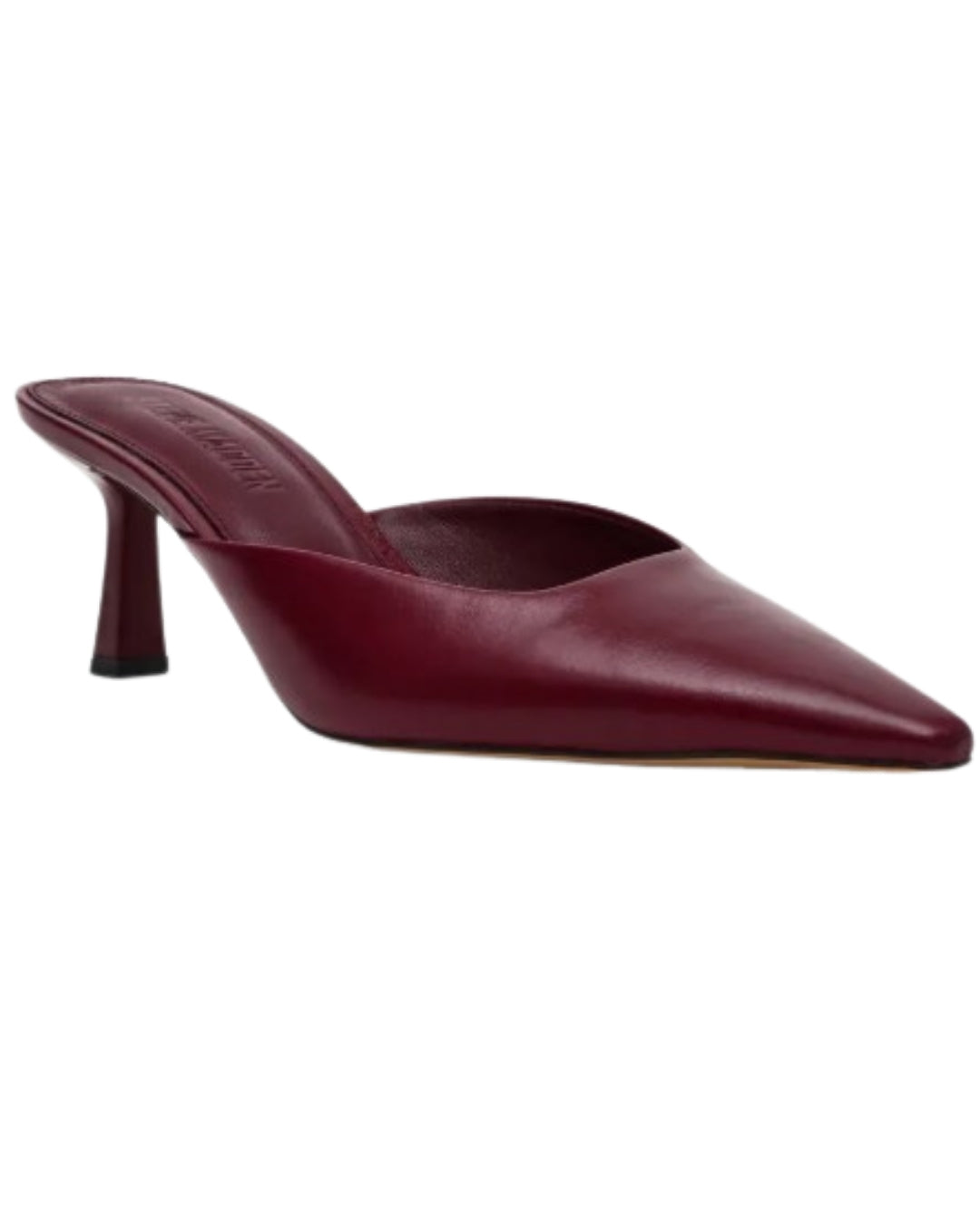 Steve Madden Lisbeth Pointed Toe Mule in Burgundy Leather, front view