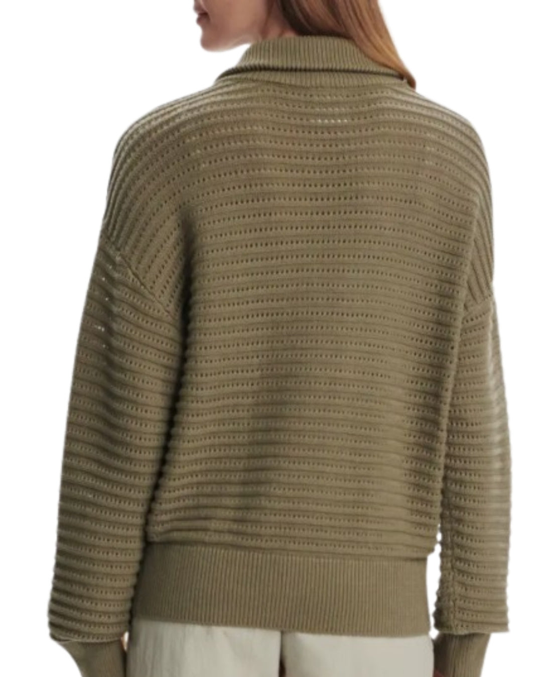 Varley Tara Sweater, back view showing relaxed drop-shoulder fit